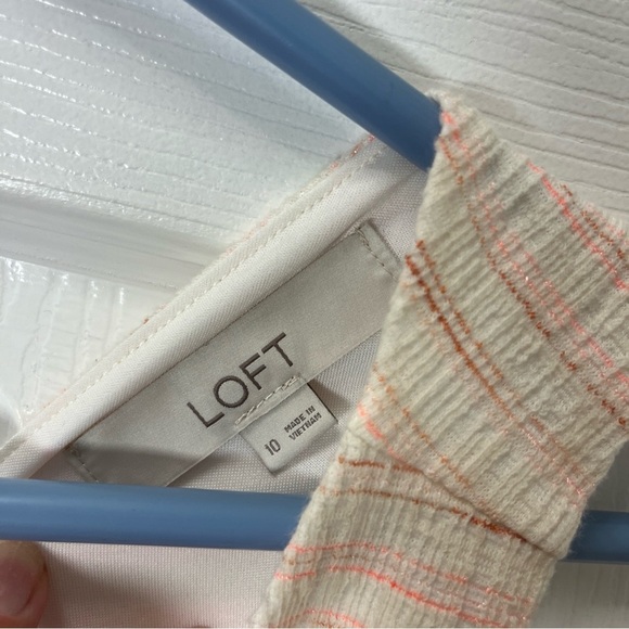 Loft Sleeveless Textured Dress in Ivory size 10 - Picture 3 of 10